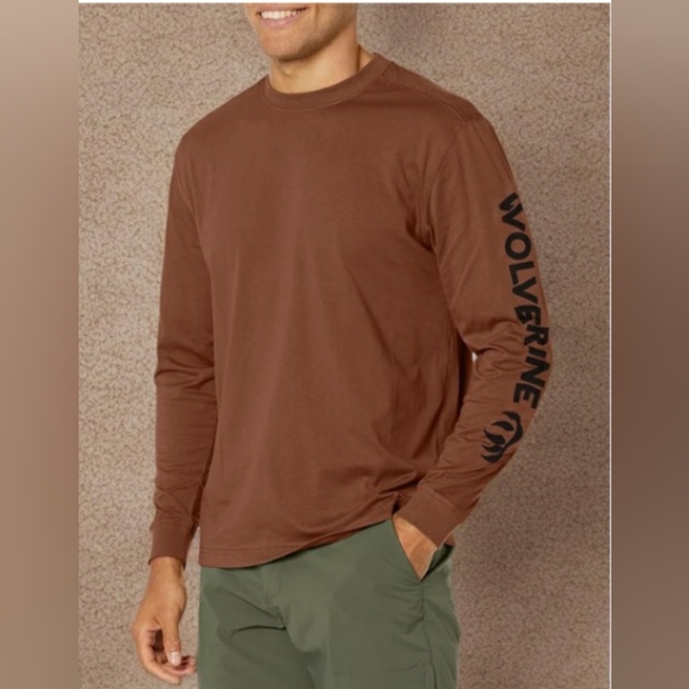 Wolverine Men's Brown Long Sleeve Shirt Size Medium